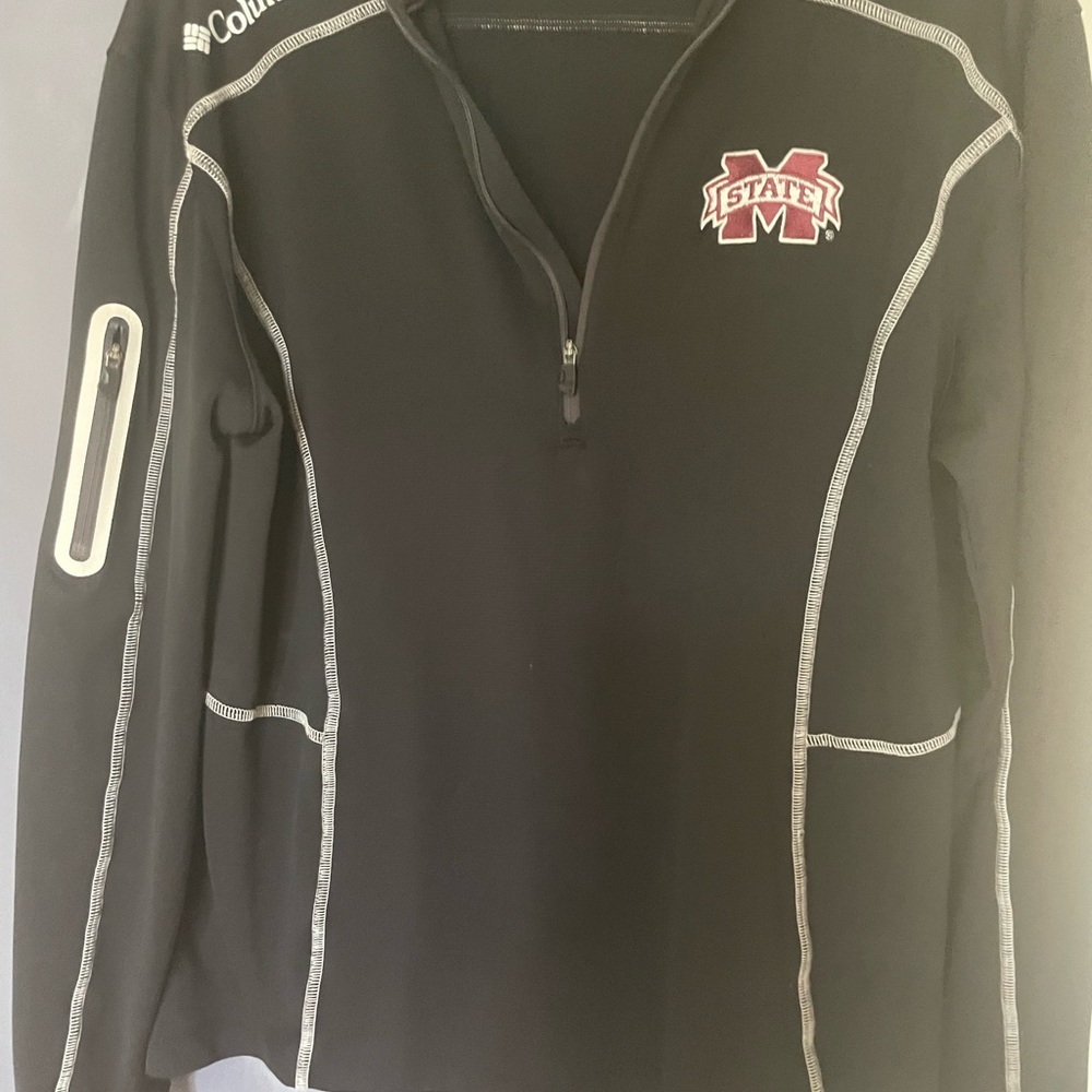 Columbia jacket Mississippi State logo halfzip medium EUC like new smoke free